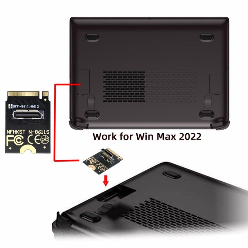 Chenyang Oculink SFF-8612 SFF-8611 to PCI-E 4.0 NVME M.2 M-Key Vertical Host Adapter for U.2 SSD & eGPU - Image 5